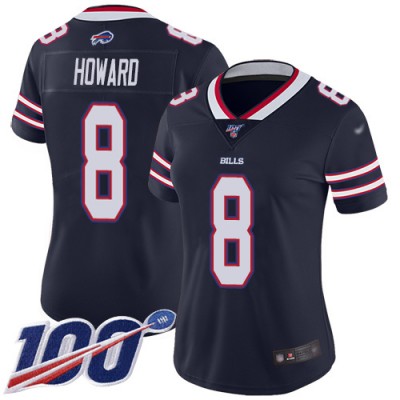 Nike Buffalo Bills #8 O. J. Howard Navy Women's Stitched NFL Limited Inverted Legend 100th Season Jersey